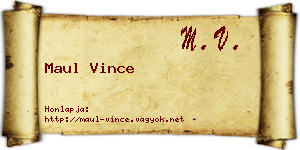 Maul Vince névjegykártya